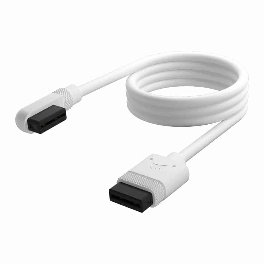 (image for) CORSAIR iCUE LINK 600mm Straight/Slim 90° Cable - White